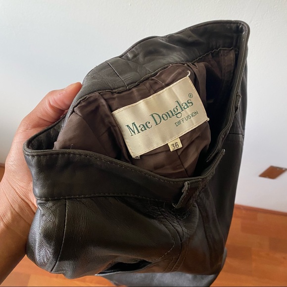 Chocolate Leather Pant | Mac Douglas - Picture 3 of 6